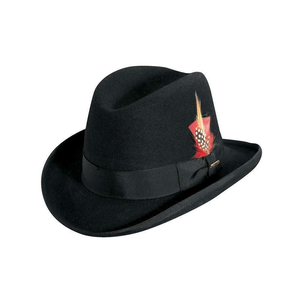 2653 Classico 's Wool Felt Homburg Hat, Black, X-Large
